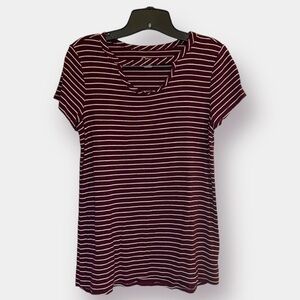 Maroon White Stripe Shirt Girl's  Size XL